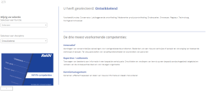 Voorbeeld van het dashboard competenties op het AWVN-dataportaal